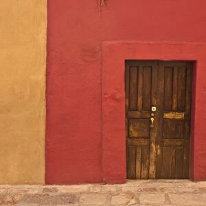 Wall and door in colonial San Miguel de Allende