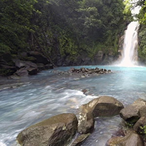 Water fall at the Rio Celeste, Tenorio National Park, Guanacaste, Costa Rica, Central America