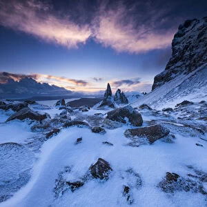 Winter on The Old Man of Storr. Isle of Skye, Scotland, UK