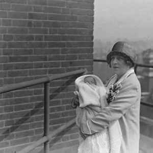 Mrs Rankin ( Miss Vacani ) with her son. 28 April 1925