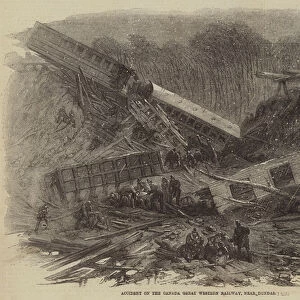 Accident on the Canada Great Western Railway, near Dundas (engraving)