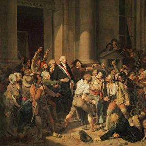 Act of Courage of Monsieur Defontenay, Mayor of Rouen, 29th August 1792 (oil on canvas)