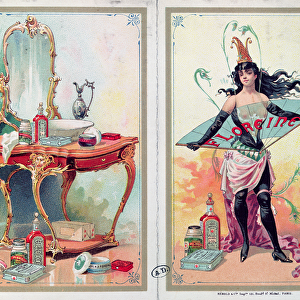 Advertisement for Floreine cosmetics, c. 1900 (colour litho)