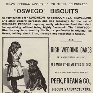 Advertisement, Peek Frean and Cos Biscuits (engraving)