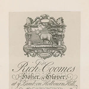 Advertisement for Richard Coomes (engraving)