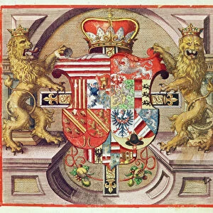 Admiranta Narratio... Armorial Engraving (page 3), 1585-1588 (colour