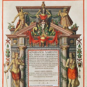 Admiranta Narratio... Frontispiece (page 1), 1585-1588 (colour engraving)