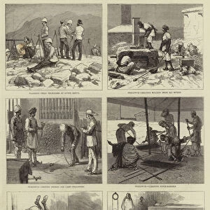 The Afghan War, preparing for the Spring Campaign (engraving)