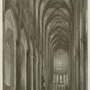 Amiens Cathedral, View of the Nave, looking East (engraving)