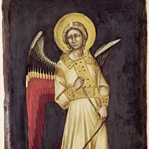 An Angel with a Demon on a Chain (tempera on panel)