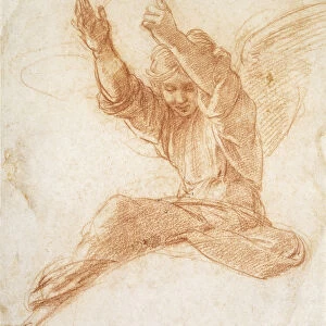 An Angel (red chalk on off-white paper)