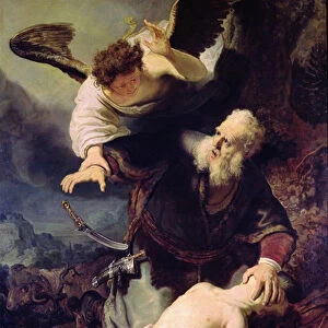 The Angel Stopping Abraham from Sacrificing Isaac, 1636 (oil on canvas)