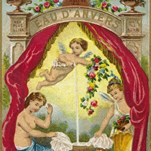 Angels and Cherubs pouring Water (chromolitho)
