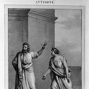 Antigone Act 4, scene 5. Italian tragedie by Vittorio Alfieri written in 1783 after Greek