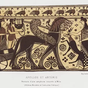 Apollo and Artemis (colour litho)