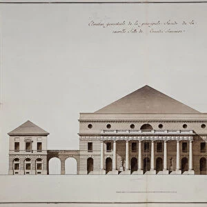 Architectural plan of the theatre of Odeon in Paris in 1782 in Paris