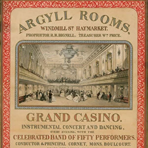 Argyll Rooms, Windmill Street, Haymarket, London (coloured engraving)