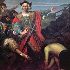 Arrival of Cristobal Colon in America (oil on canvas)