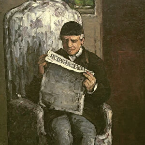 The Artists Father, Reading L Evenement, 1866 (oil on canvas)