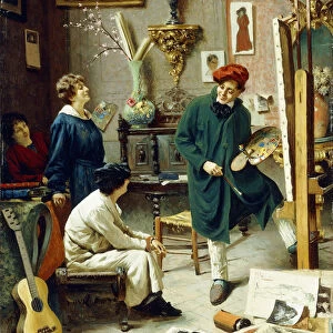 The Artists Studio, (oil on canvas)