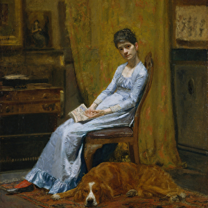 The Artists Wife and His Setter Dog, c. 1884-89 (oil on canvas)