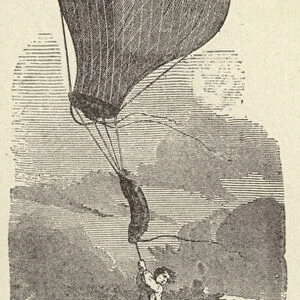Ascension forcee du jeune Guerin a Nantes, le dimanche 16 juillet 1843, (Gravure de l Illustration) (engraving)