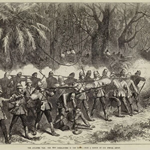The Ashantee War, the 42nd Highlanders in the Front (engraving)