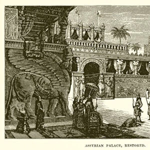 Assyrian Palace, restored (engraving)