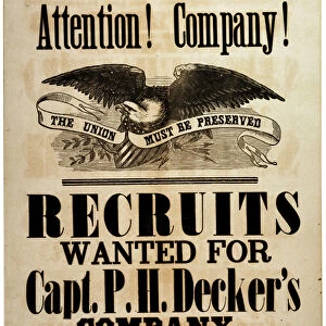 Attention! Company!, recruiting broadside for New York 156th Infantry, 1862 (litho)