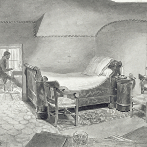 An Attic Interior of an Artist in Paris, c. 1830 (pen & sepia ink and sepia w / c on paper)