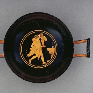 Attic red-figure stemless cup, depicting Diomedes stealing the magic Palladium