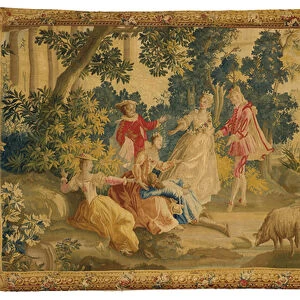 Aubusson pastoral tapestry (wool)