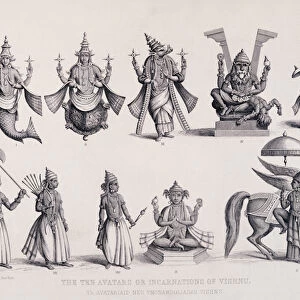 The Ten Avatars or Incarnations of Vishnu, engraved by A