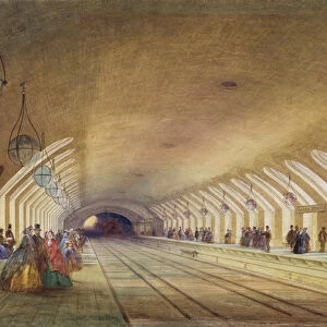 Baker Street Station, 1863 (w / c & bodycolour with pen & ink on paper)