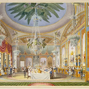 The Banqueting Room at the Royal Pavilion, Brighton, 1826 (coloured engraving)