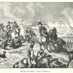 Bataille de Dresde, Mort de Moreau (engraving)