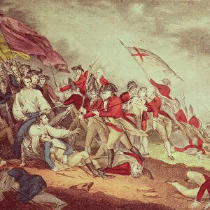 Battle at Bunkers Hill (colour litho)