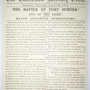 The Battle of Fort Sumter, report in The Charleston Mercury