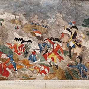 The Battle of Jemmapes, 6th November 1792, printed by Basset (coloured engraving)