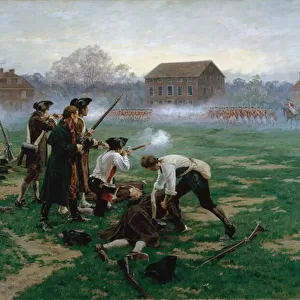 The Battle of Lexington, 19th April 1775, 1910 (oil on canvas)