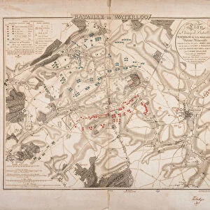 Battle of Waterloo, Map of the Battlefield, engraved by Jacowick