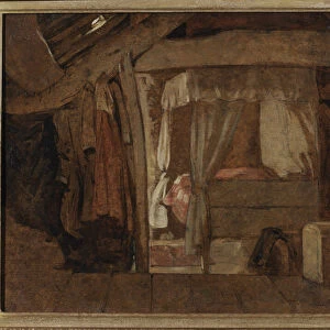 The Bed in the Attic (oil on board)