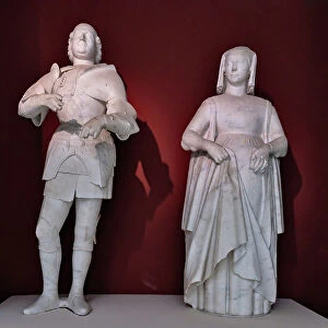 Bianca Maria Visconti and Francesco Sforza, 1491-94 (Carrara marble)