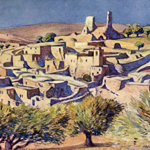 The Biblical village of Bethany, near Jerusalem, c. 1910 (colour litho)