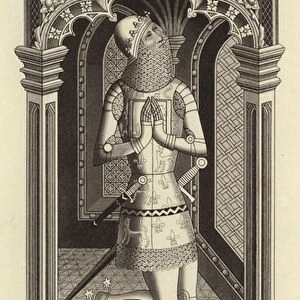 The Black Prince, about 1355, from St Stephens Chapel, Westminster (engraving)