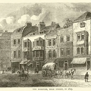 The Borough, High Street, in 1825 (engraving)
