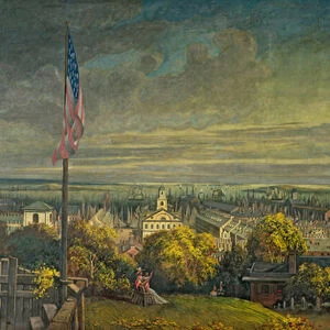Boston Harbor from Mr. Greenes House, Pemberton Hill, 1829 (tempera on canvas)