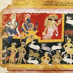 Brahma Offering Homage to Krishna as the Incarnation of Vishnu, c