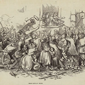 Bread Riots at Stettin, Germany 24th April 1847 (engraving)