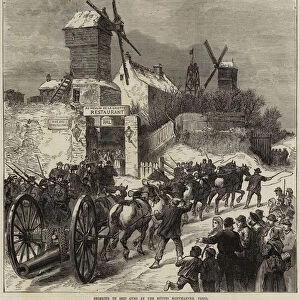 Bringing up Ship Guns at the Buttes Montmartre, Paris (engraving)